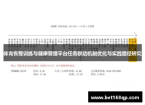 体育恢复训练与健康管理平台任务联动机制优化与实践路径研究